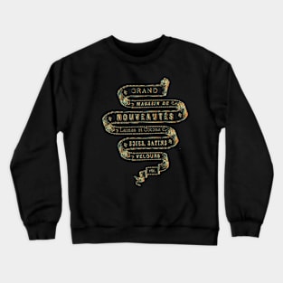 French Vintage Retro Text Ribbon Crewneck Sweatshirt